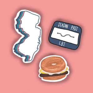 New Jersey Stickers / Individual Stickers or Full Set, Sticker, Glossy Sticker, Laptop Sticker, Water Bottle Sticker