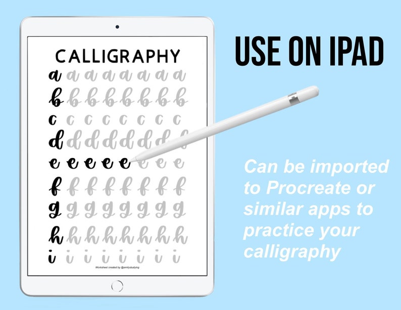 Calligraphy / Handlettering Practice Sheets | Alphabet & Words image 5