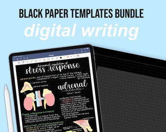 Black Paper Templates | iPad Notetaking | GoodNotes & Notability | Digital Download