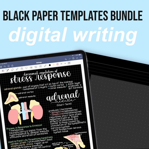Black Paper Templates Ipad Notetaking Goodnotes & Etsy