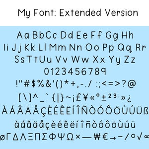 My Handwriting Font: Extended Version