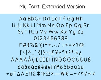 My Handwriting Font: Extended Version