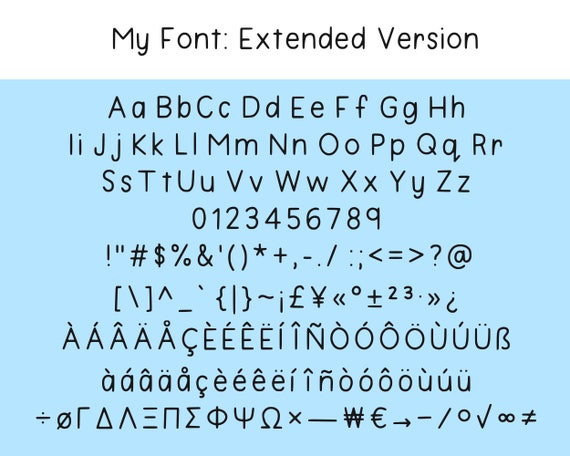 My Handwriting Font Extended Version Etsy