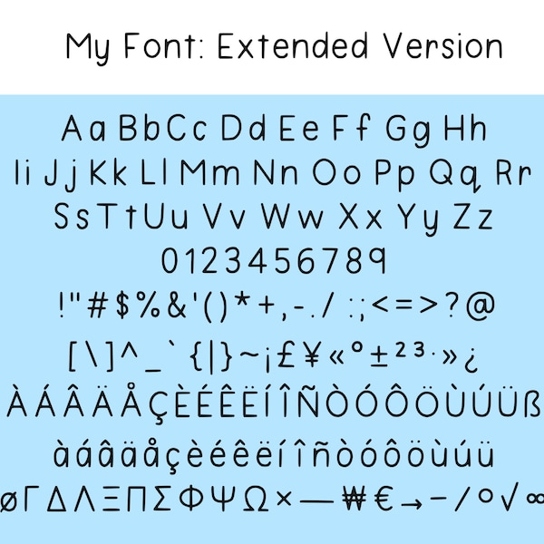 My Handwriting Font: Extended Version