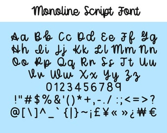 My Monoline Cursive Script Font