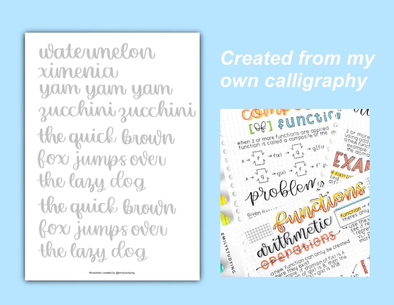 Calligraphy / Handlettering Practice Sheets | Alphabet & Words image 2