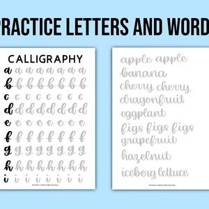Calligraphy / Handlettering Practice Sheets | Alphabet & Words image 3