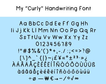 My "Curly" Handwriting Font