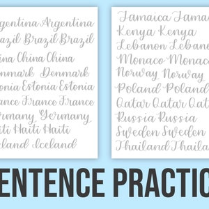 Modern Calligraphy Practice Sheet Template Printable & Digital Download image 4