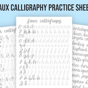 Faux Calligraphy Practice Sheets | Handlettering iPad & Printable Template