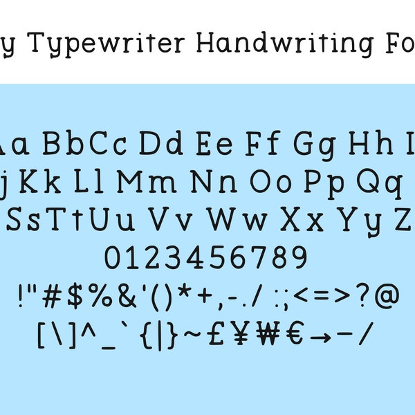 Typewriter Style Handwritten Font | ttf & otf digital download