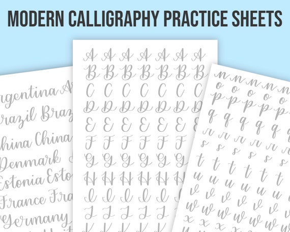 Basics Of Calligraphy Practice Sheet Templates Calligraphy