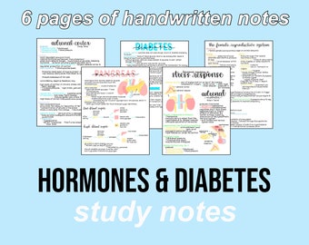 Biology Notes (Hormones & Diabetes) | Digital Notes
