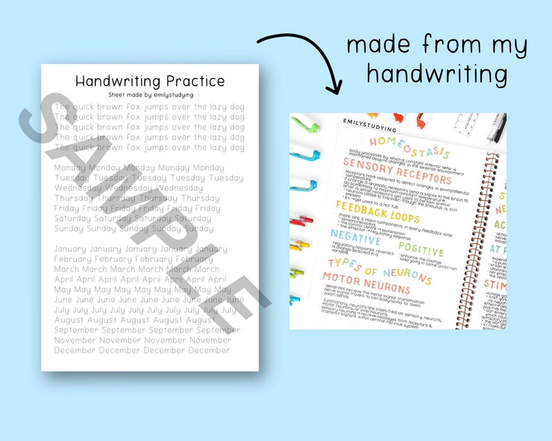 Handwriting Practice Sheets - Etsy Canada