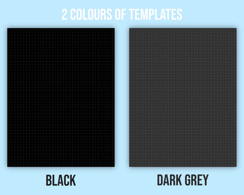 May include: Two square templates, one black and one dark gray, with a grid pattern.