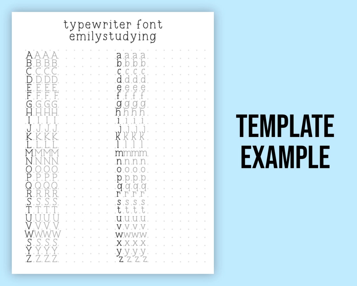 Typewriter Serif Style Handwriting Practice Sheets Etsy Canada
