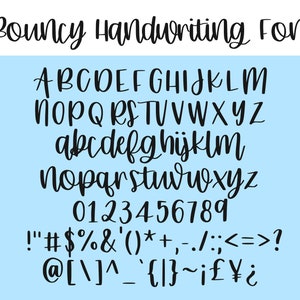 Bouncy Script Kalligraphie handgeschriebene Schrift