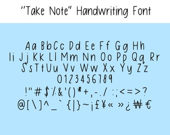 Take Note Handwritten Digital Font