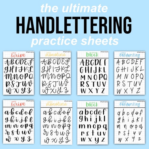 Ultimate Handlettering Practice Sheets | Etsy