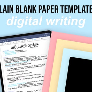 Blank Digitale Papier Vorlage | iPad Notizen | Digitaler Download GoodNotes & Notability