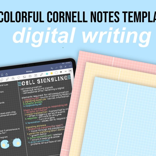 Continuous Cornell Notes Paper Template Sheets Grid & Lined - Etsy