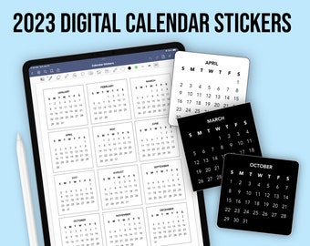 2023 Digital Calendar Stickers | GoodNotes Digital Planning Elements Stickers