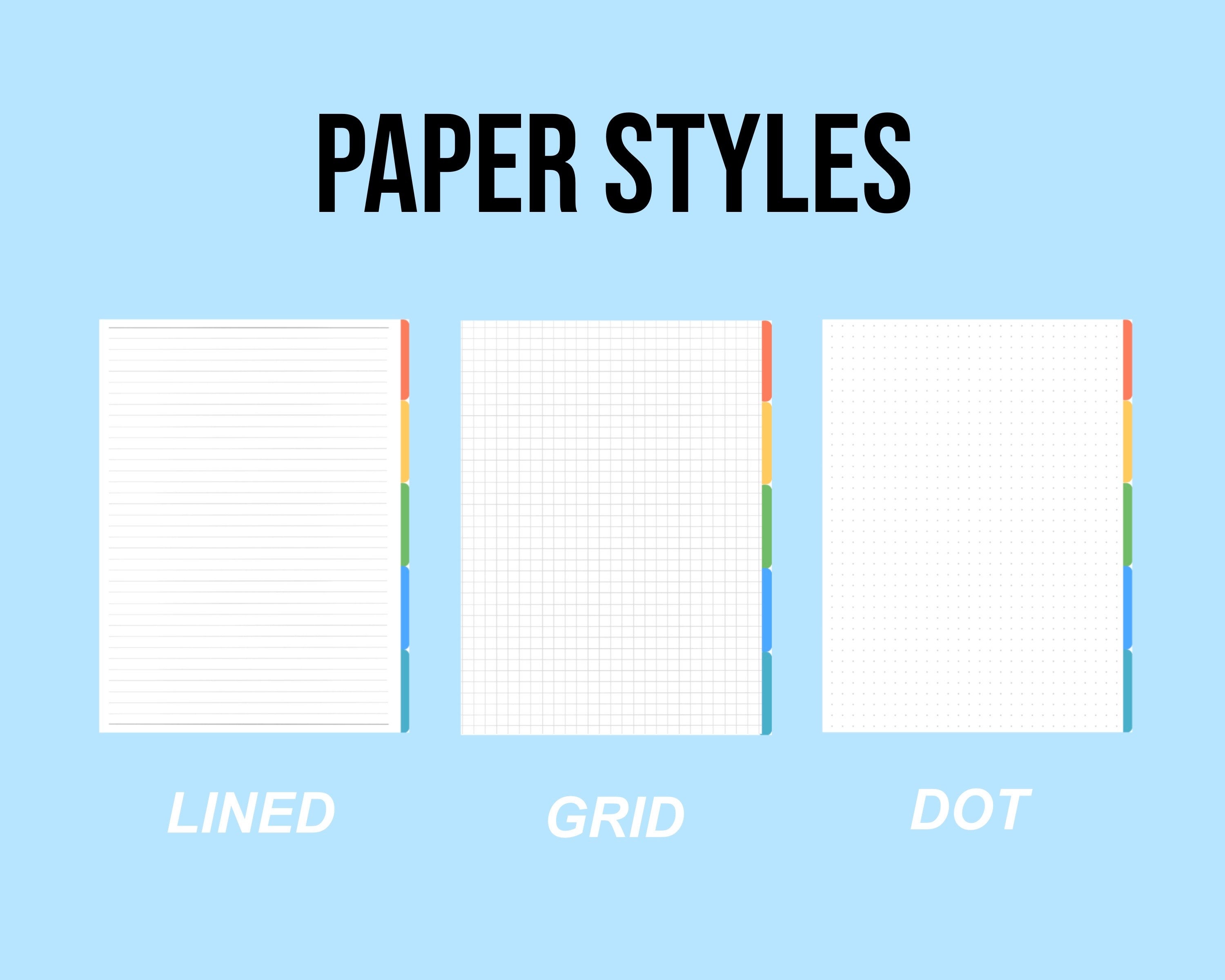 Muji Style Notebooks Lined Grid & Dotted Paper With Etsy