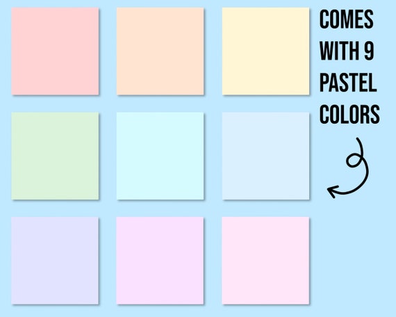 Pastel Colors Sticky Notes | Digital Download