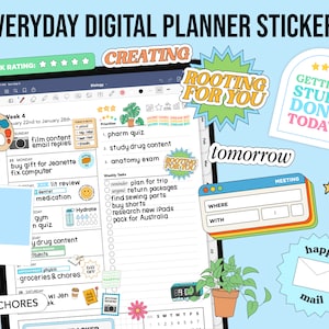 Everyday Digital Planner Stickers | iPad GoodNotes, PNG File Download | Note-Taking & Planning