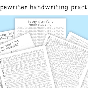 Typewriter Serif Style Handwriting Practice Sheets