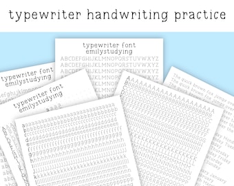 Typewriter Serif Style Handwriting Practice Sheets