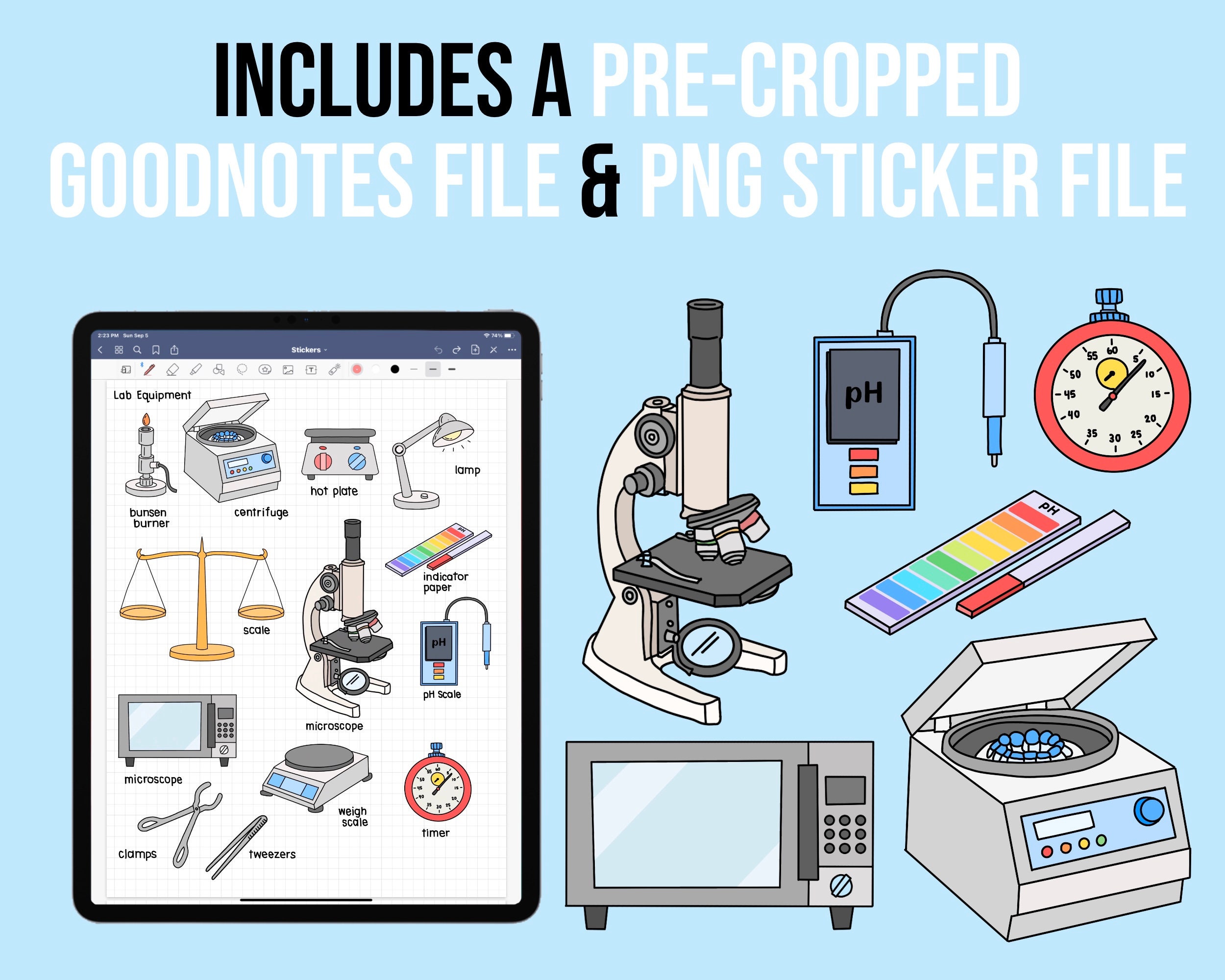 Science Notes Sticker Chemistry & Science Digital Stickers | Hand-drawn iPad Goodnotes, PNG ...