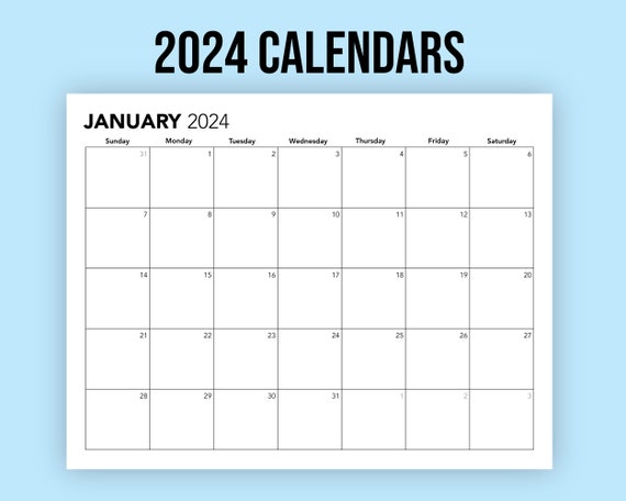 2024 HANDWRITTEN CALENDAR Scrapbook Clip Art Printable Digital