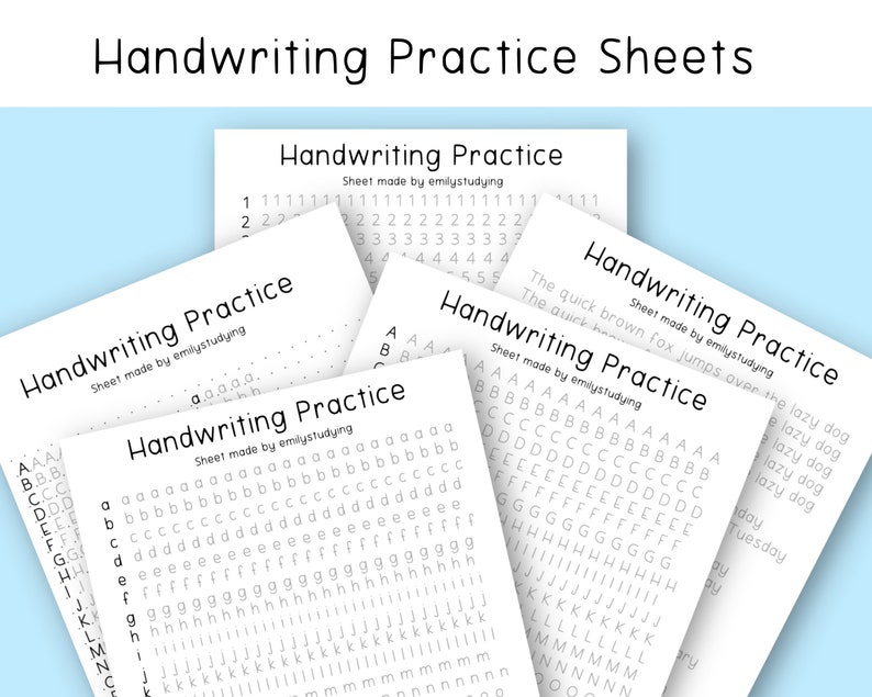 Handwriting Practice Sheets image 1