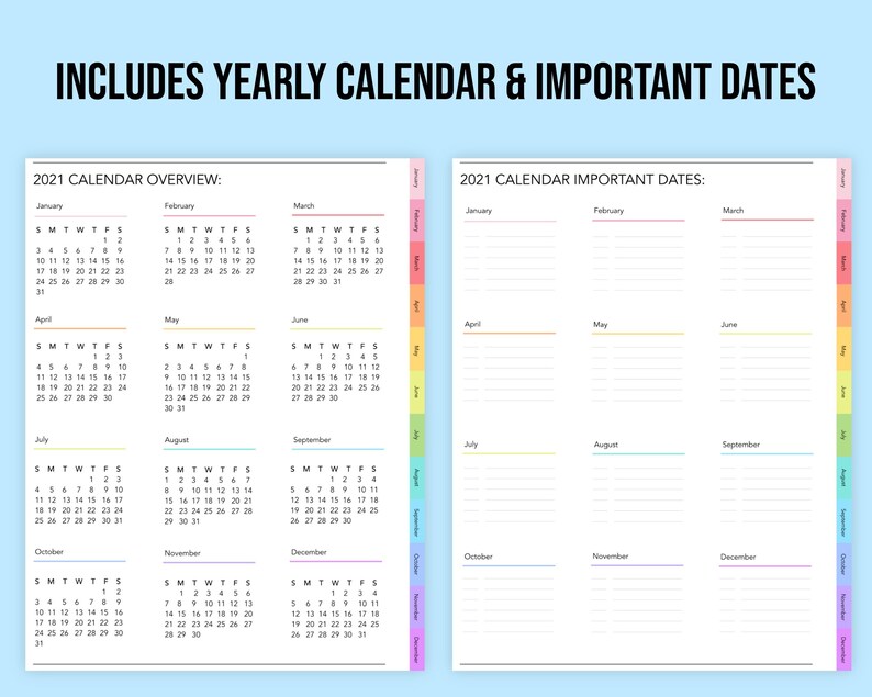 2022 Dated Yearly Digital Planner Pastel Hyperlinked Etsy Canada
