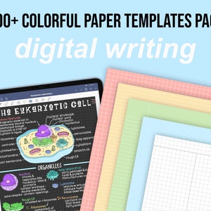 100+ Colorful Paper Templates Bundle | Digital Writing | Grid, Lined, Cornell, Dot, Legal