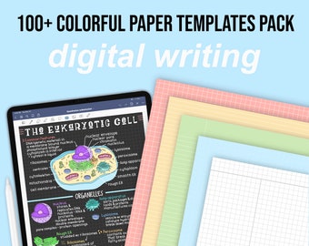 100+ Colorful Paper Templates Bundle | Digital Writing | Grid, Lined, Cornell, Dot, Legal