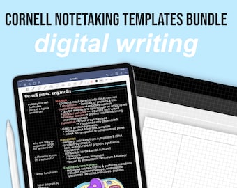 Continuous Cornell Notes Paper Template Sheets | Grid & Lined Digital Writing | iPad Goodnotes Notability Download