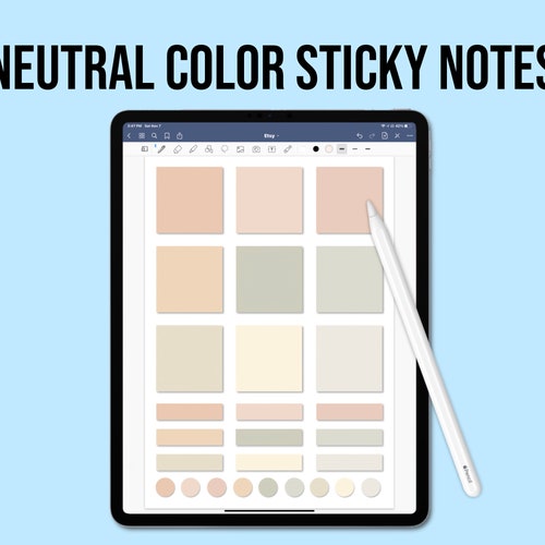 12 Neutral Sticky Notes Ipad Sticky Note Digital Planner Etsy Canada