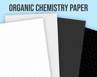 Organic Chemistry Paper | White, White Lines, Black Templates | Digital Template
