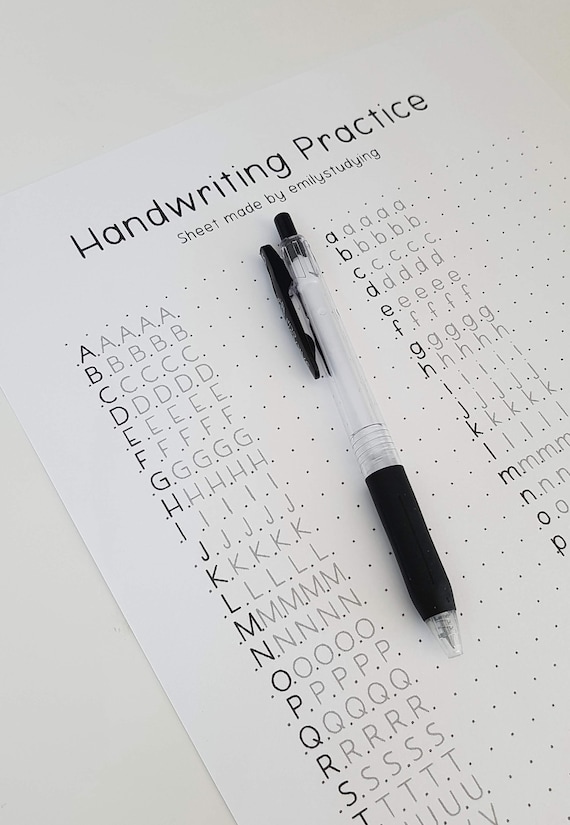 Handwriting Practice Sheets Etsy