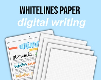 White Lines Paper - Digital Download of Graph, Lined, Dotted, and Cornell Paper