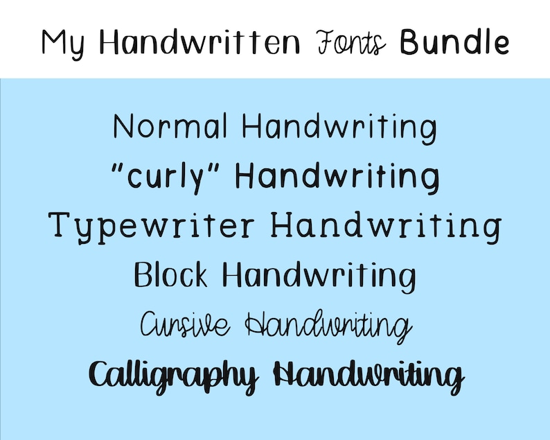 The Ultimate Handwritten Fonts Bundle | 6 Handwriting Font Styles image 1