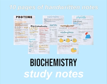 Biology Notes (Biochemistry)