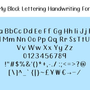 Mi fuente de escritura a mano con letras mayúsculas