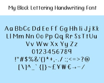 My Block Lettering Handwriting Font