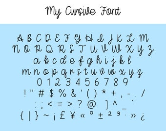 My Cursive Handwriting Font | ttf and otf Digital Download