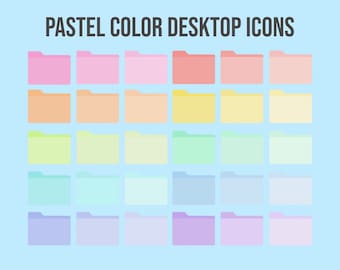 Pastel Desktop Folder Icons | MacBook & Windows Files Downloads