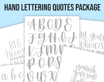 Handlettering Quotes Bundle Practice Templates | Calligraphy Printable | iPad Procreate Calligraphy