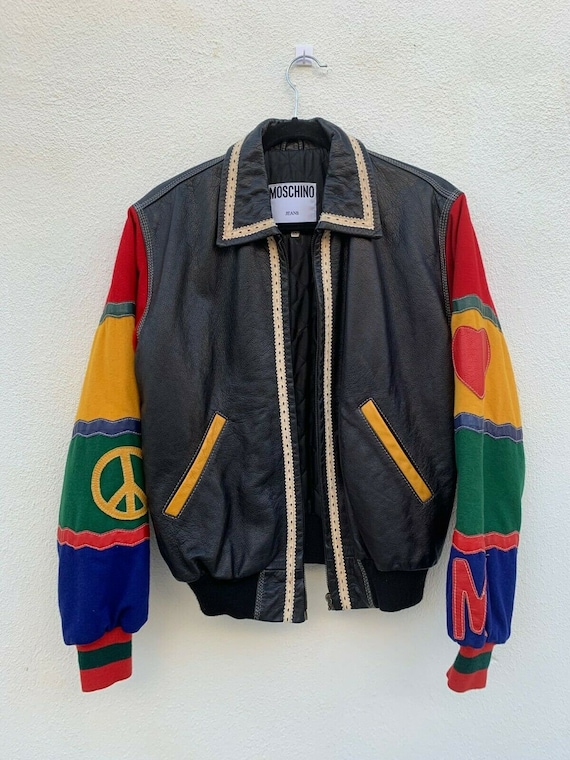 Vintage Moschino Leather Jacket - Etsy Vintage Moschino Leather Jacket - Etsy